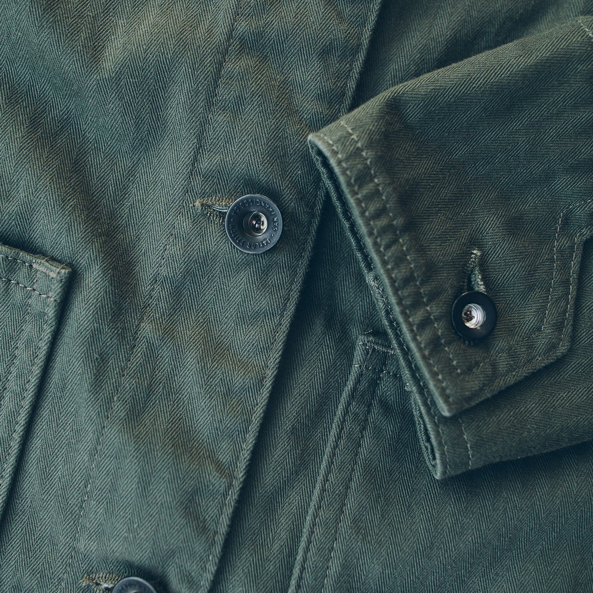 The Agnes Jacket in Olive Herringbone