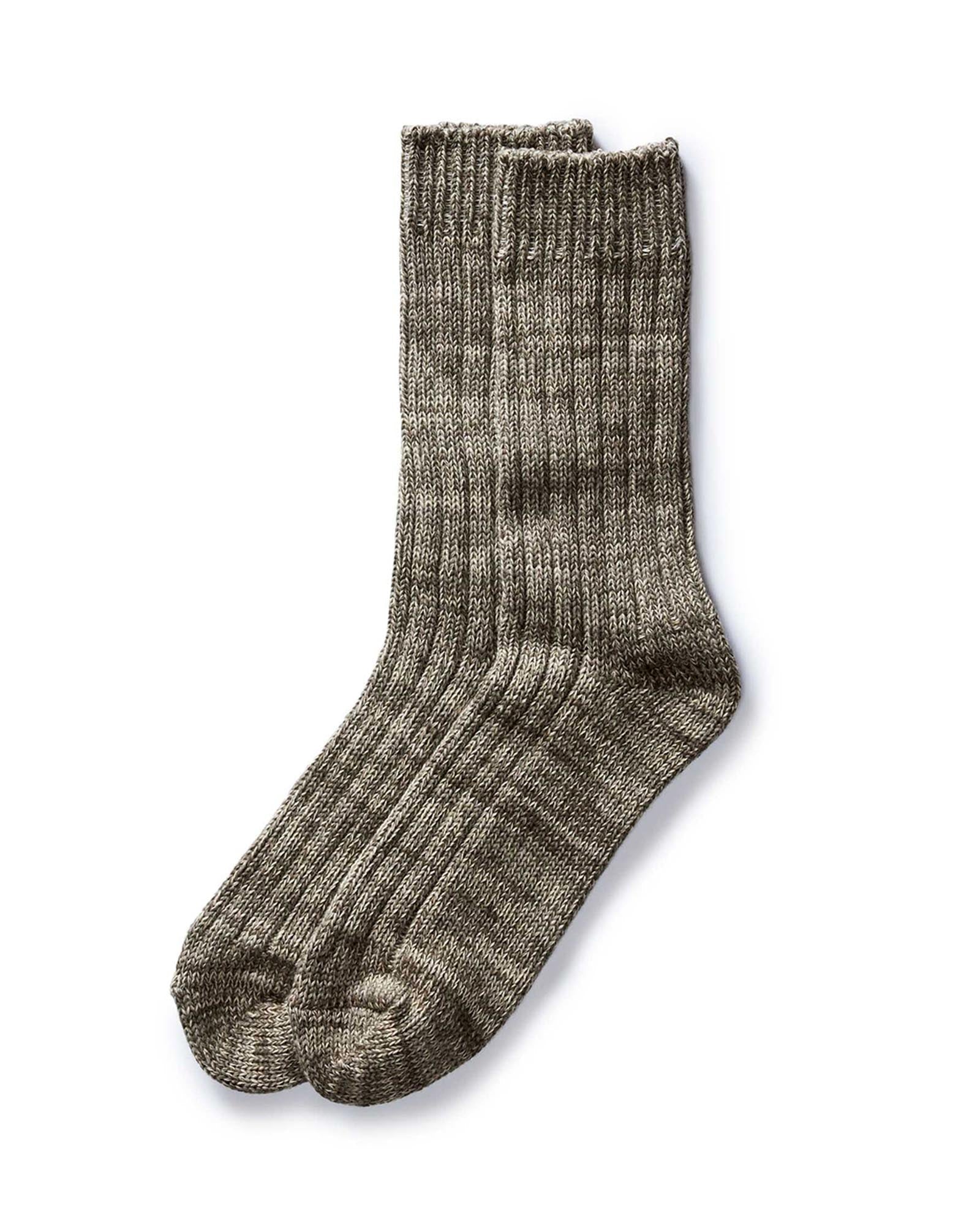 The Camp Sock in Marled Smoked Olive