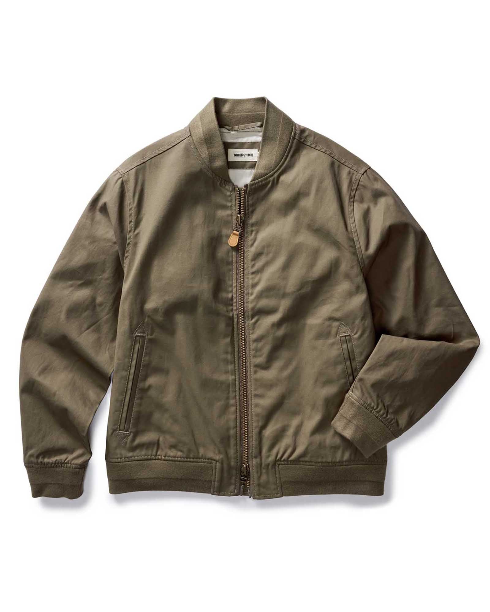 The Bomber Jacket in Fatigue Olive Dry Wax