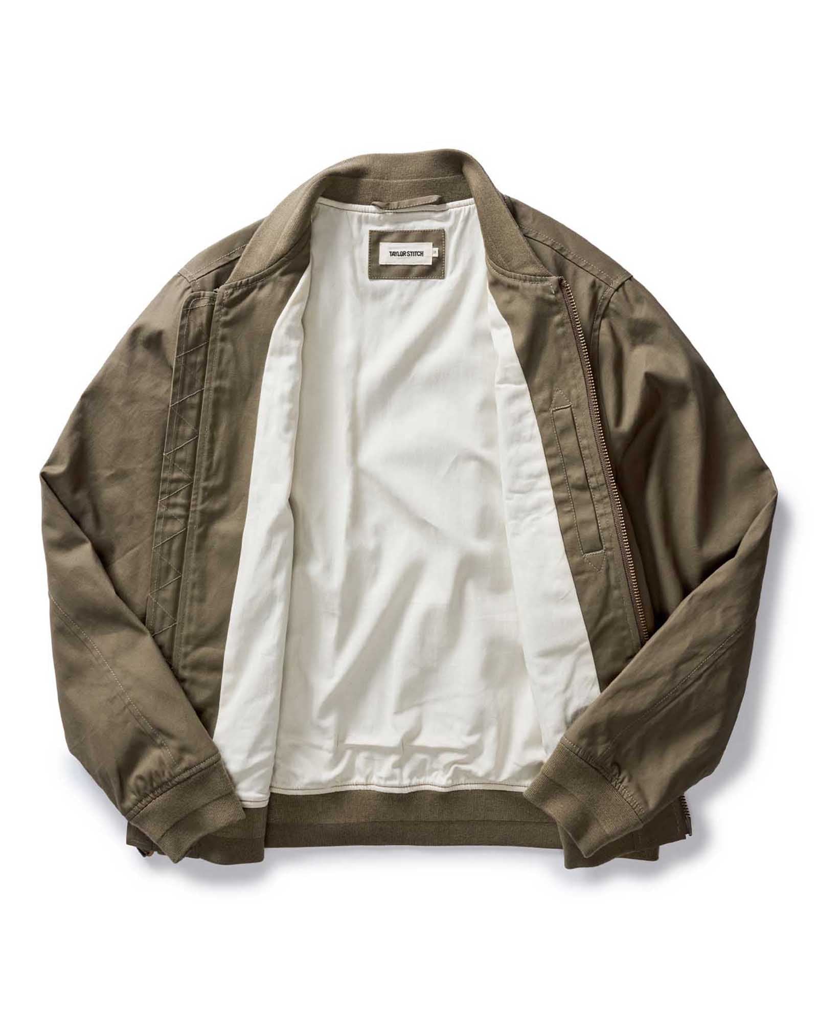 The Bomber Jacket in Fatigue Olive Dry Wax