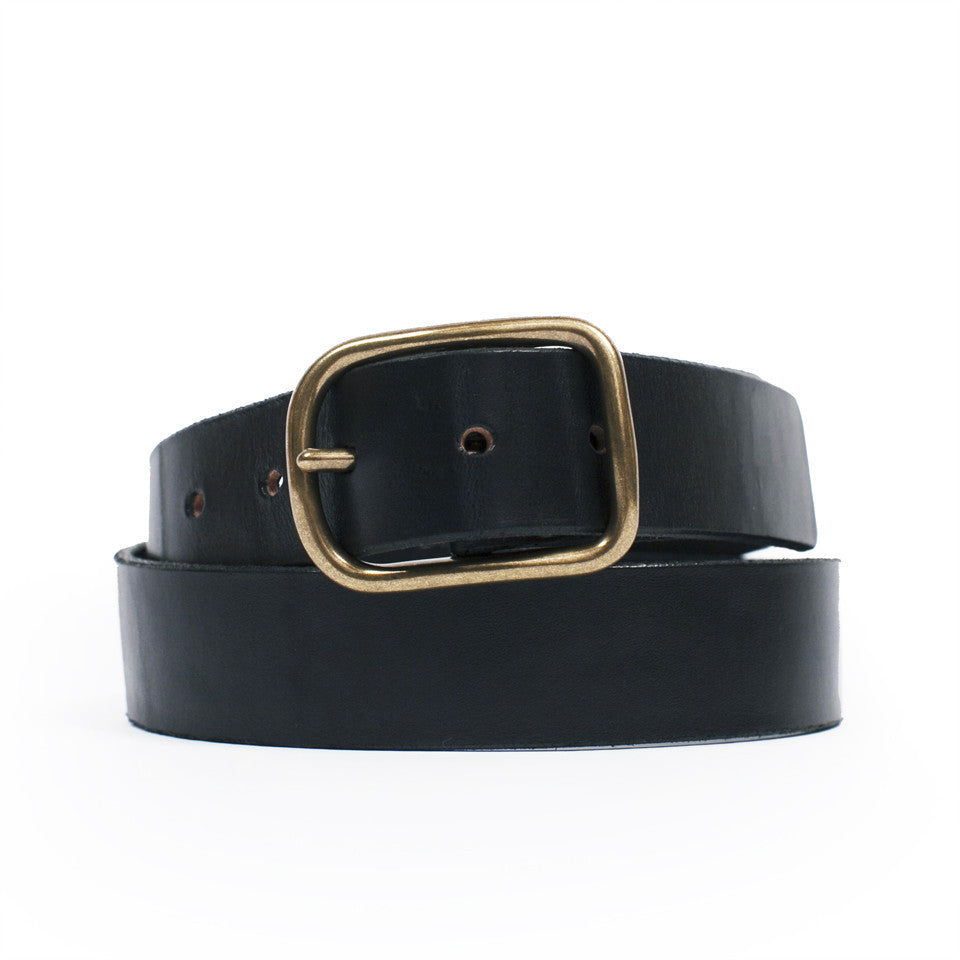 Black Brass Buckle Belt - 1.5