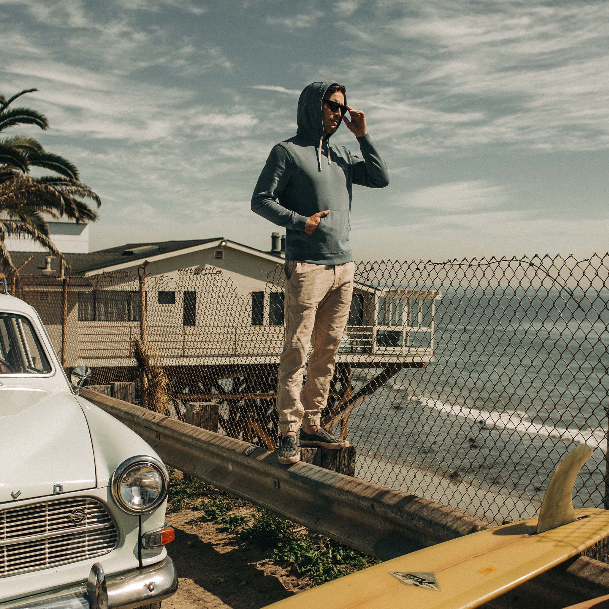 The Apres Pant in Khaki Double Cloth