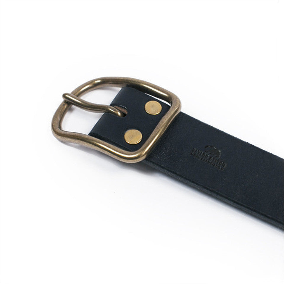 Black Brass Buckle Belt - 1.5