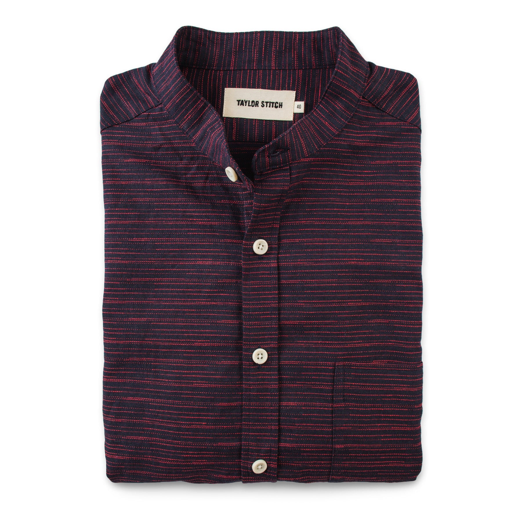 The Bandit in Navy & Red Slub Stripe