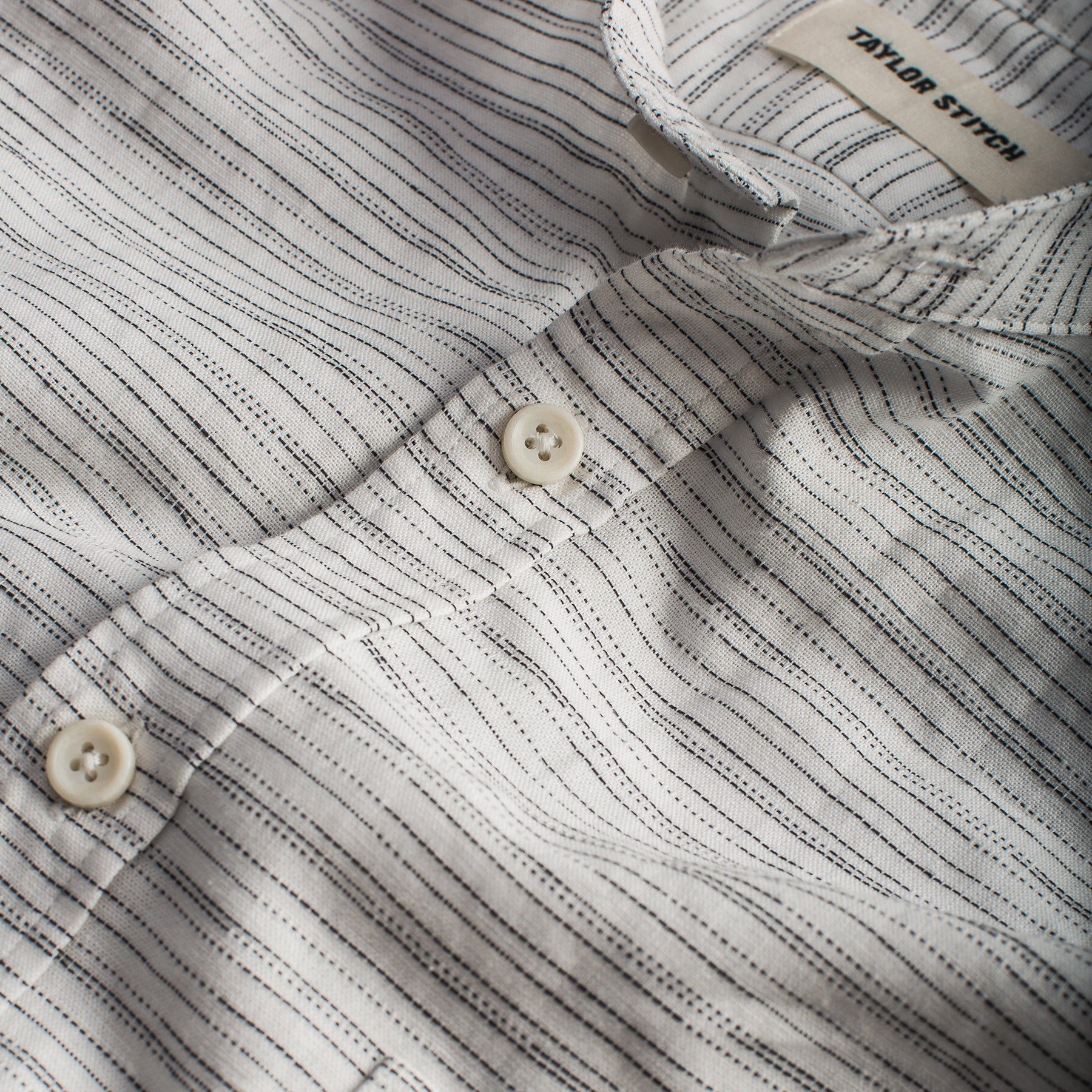 The Bandit in White & Navy Slub Stripe