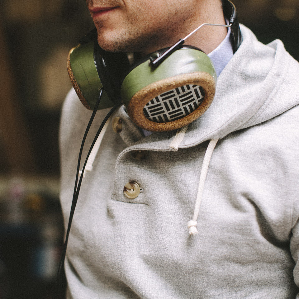 Heather Grey 3 Button Hooded Sweatshirt