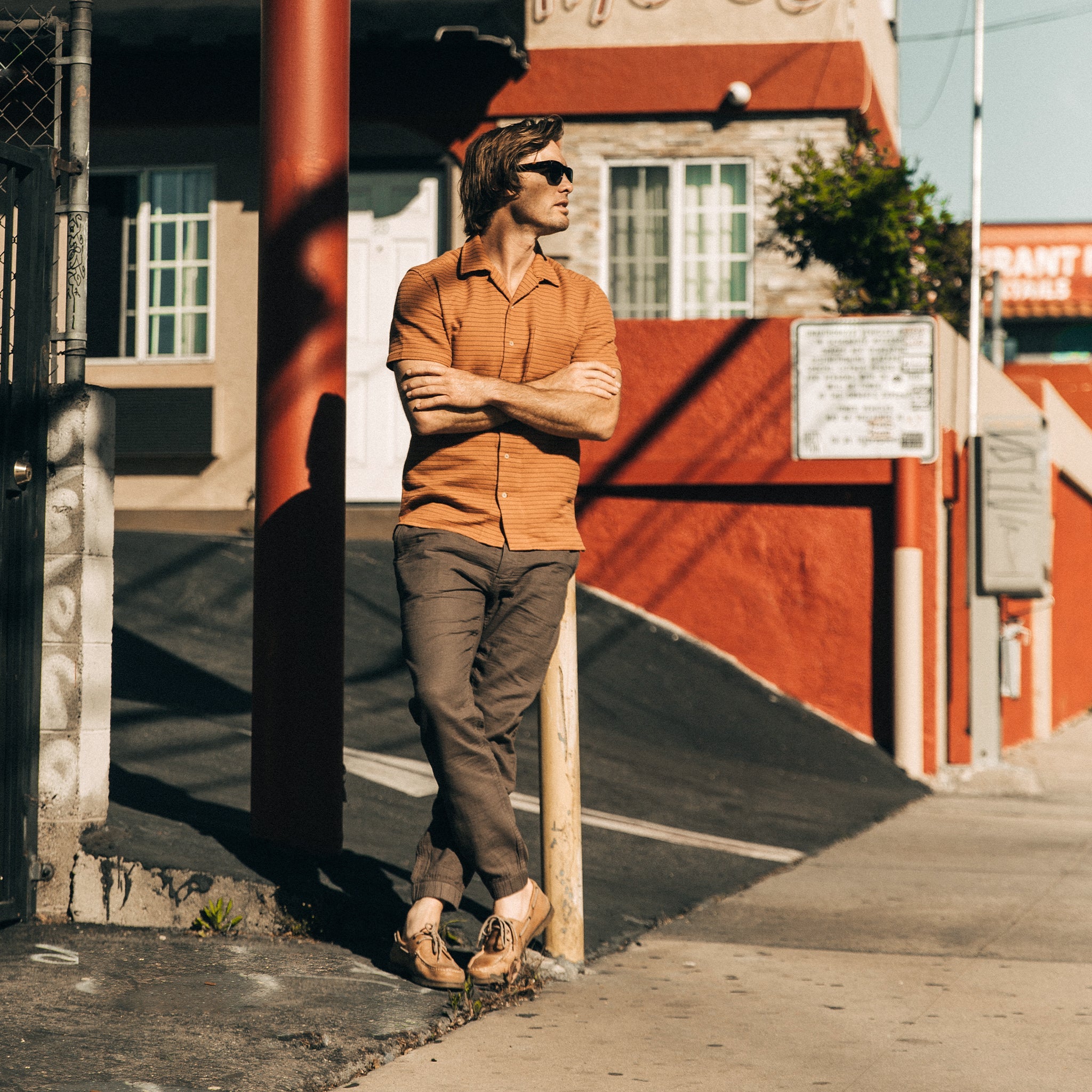 The Apres Pant in Walnut Double Cloth