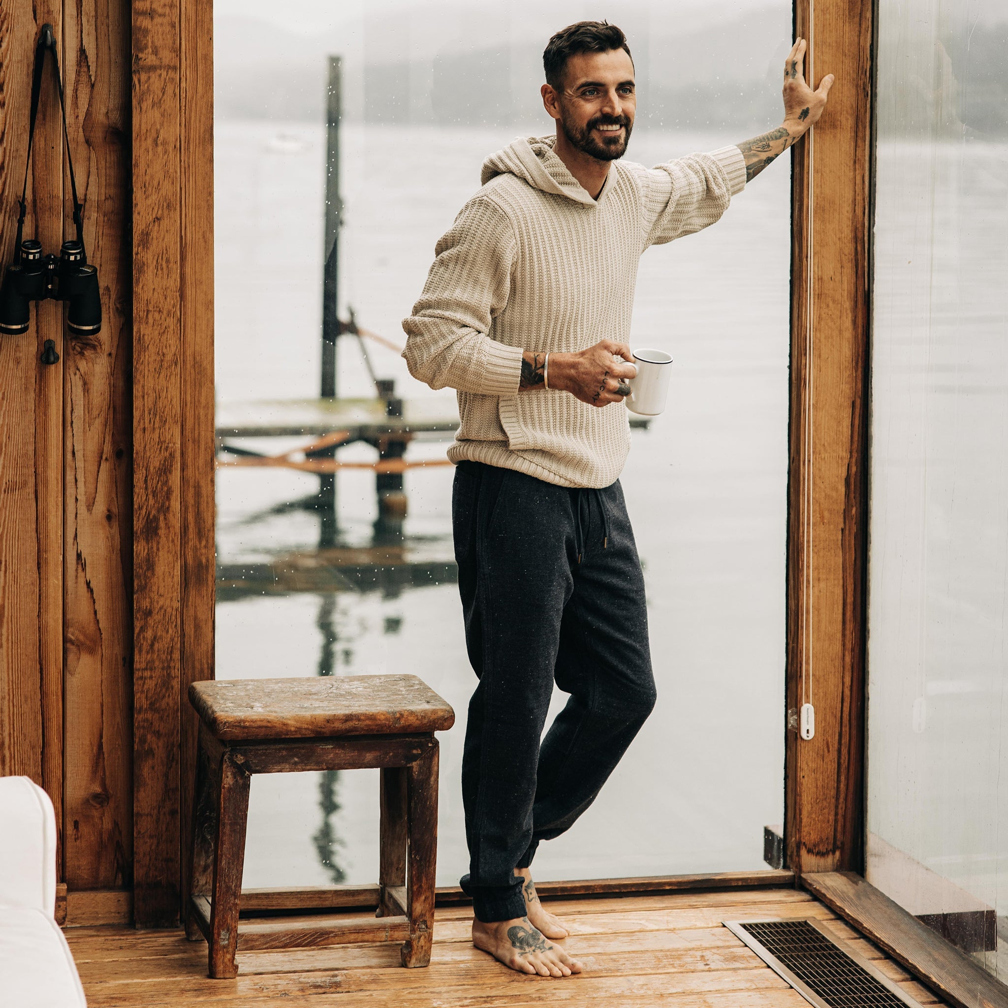 The Apres Pant in Charcoal Donegal