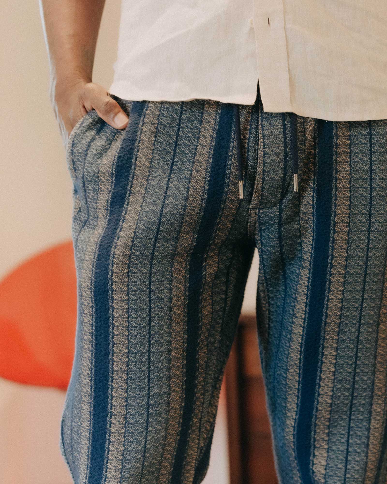 The Apres Pant in Marine Stripe