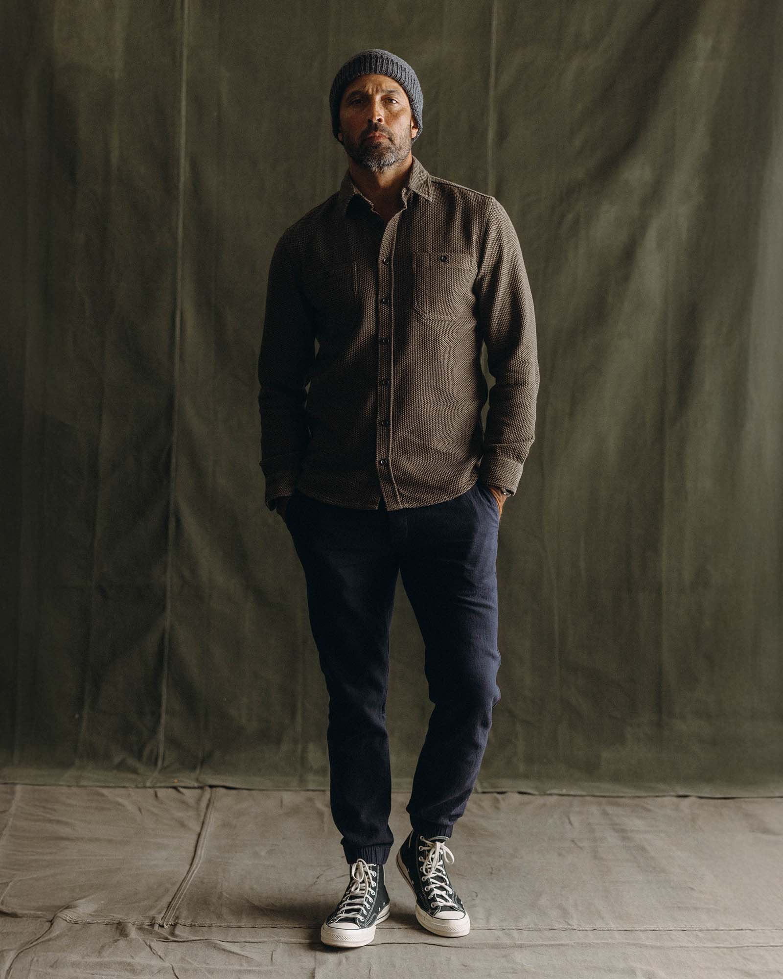 The Apres Pant in Coal Double Cloth