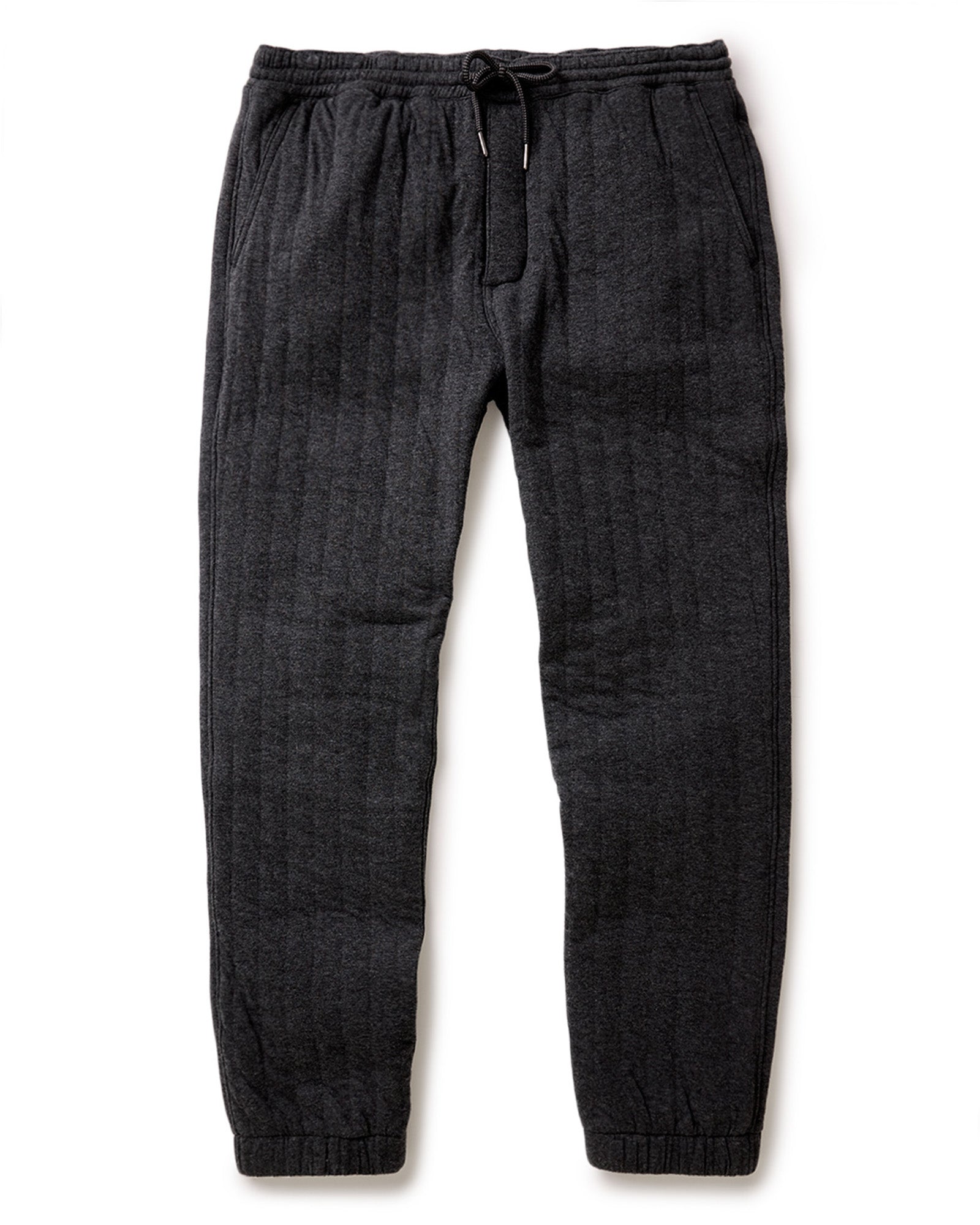 The Apres Pant in Heather Coal Quilted Jersey