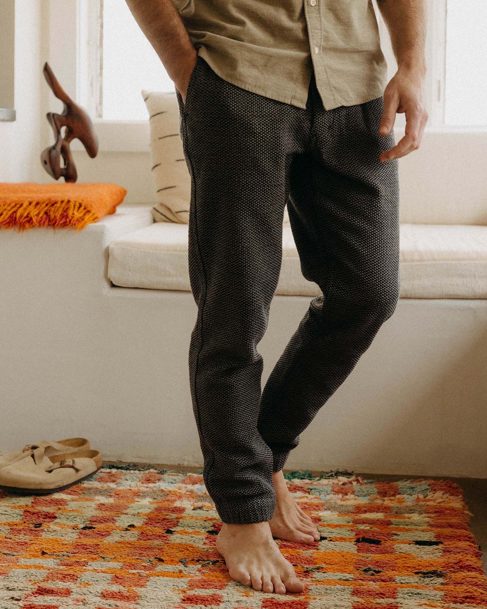 The Apres Pant in Charcoal Sashiko