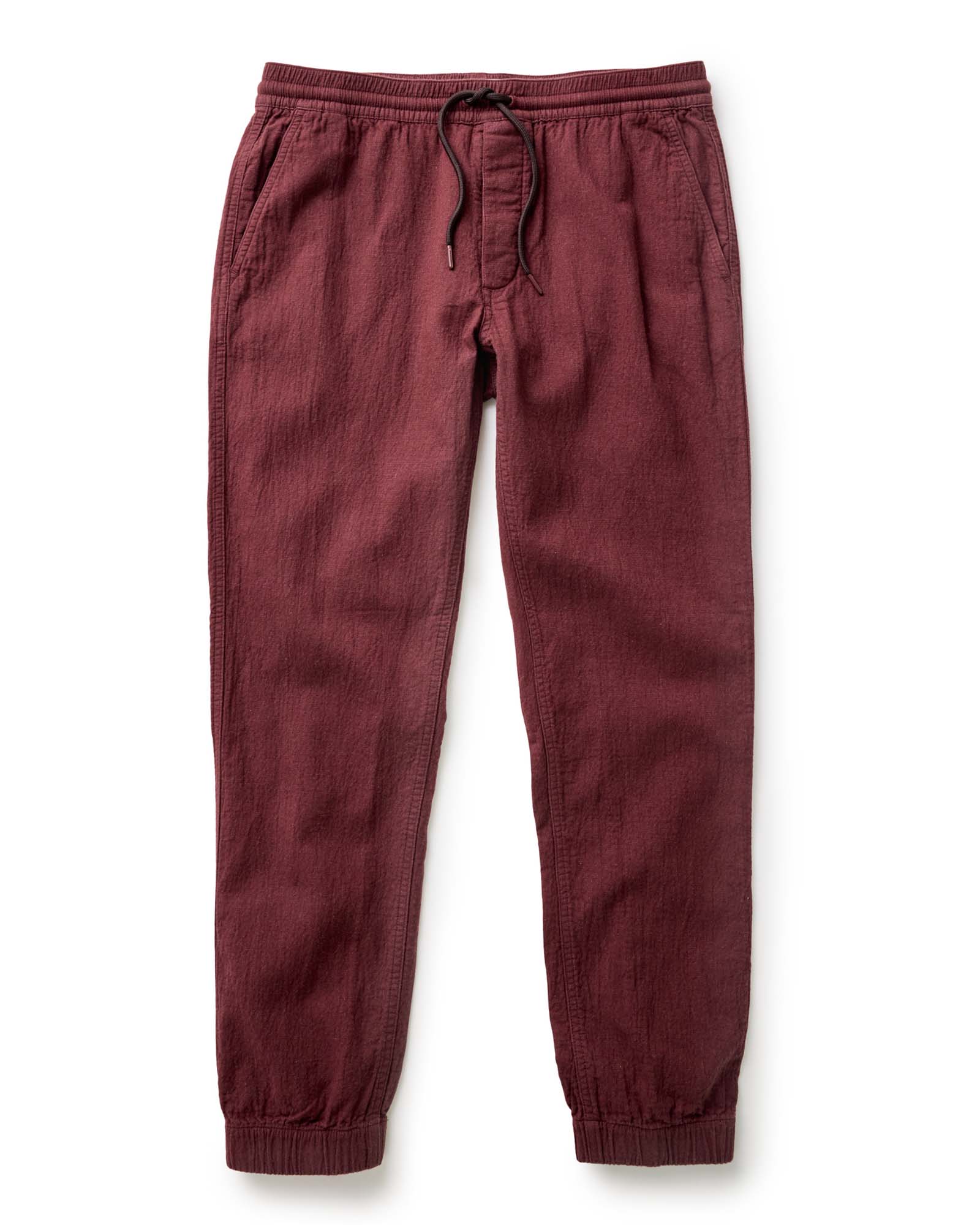 The Apres Pant in Burgundy Double Cloth
