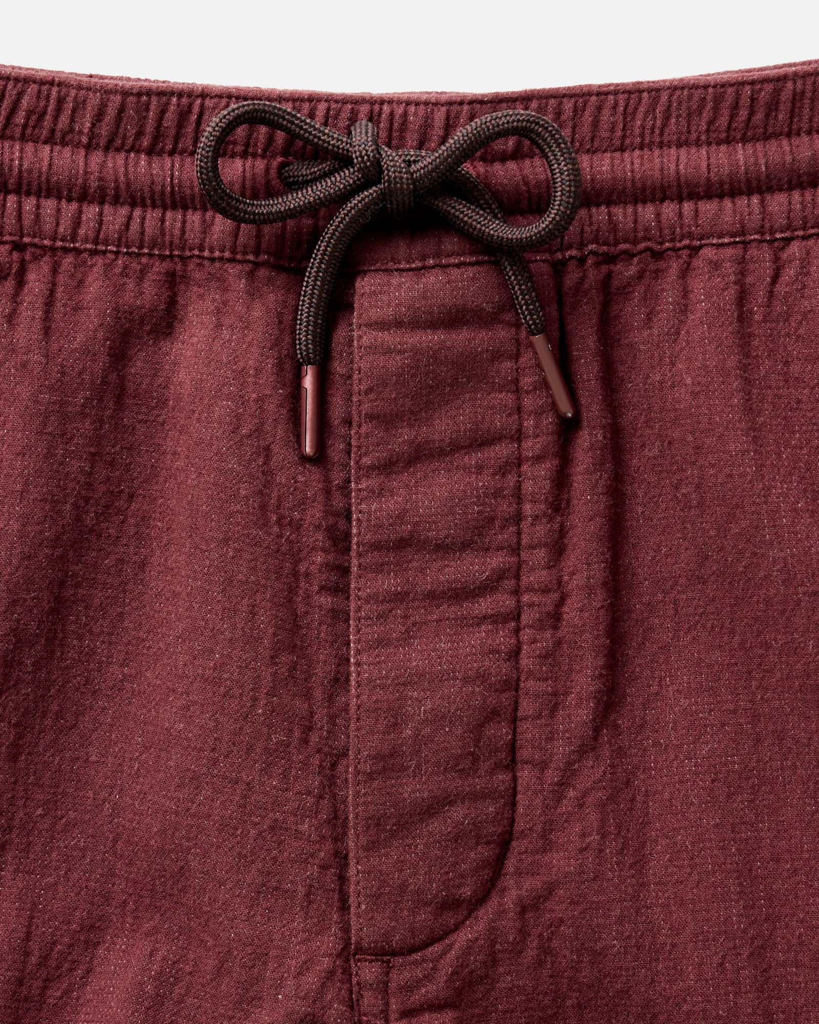The Apres Pant in Burgundy Double Cloth