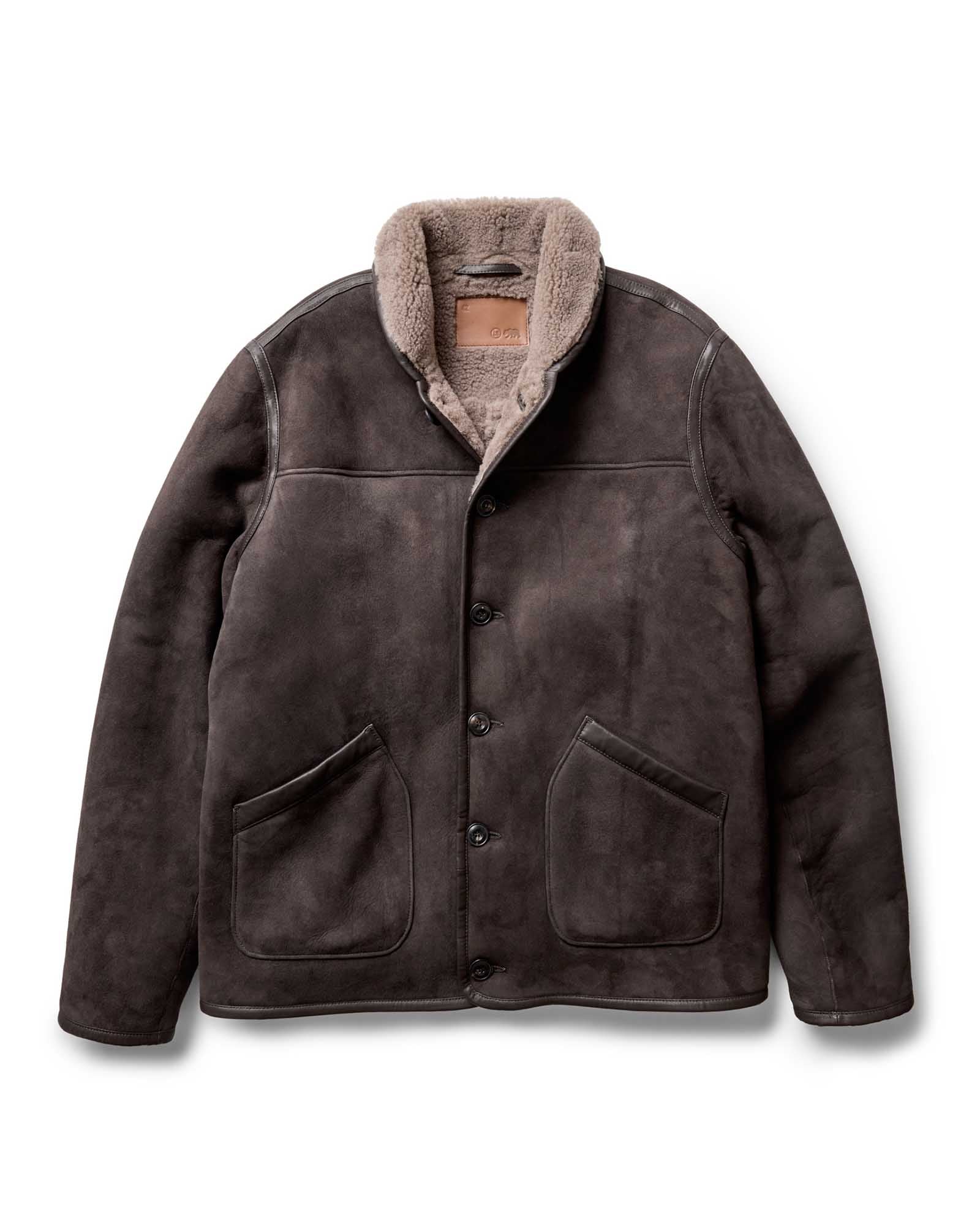 The Coleman Jacket in Dark Chocolate Shearling Suede