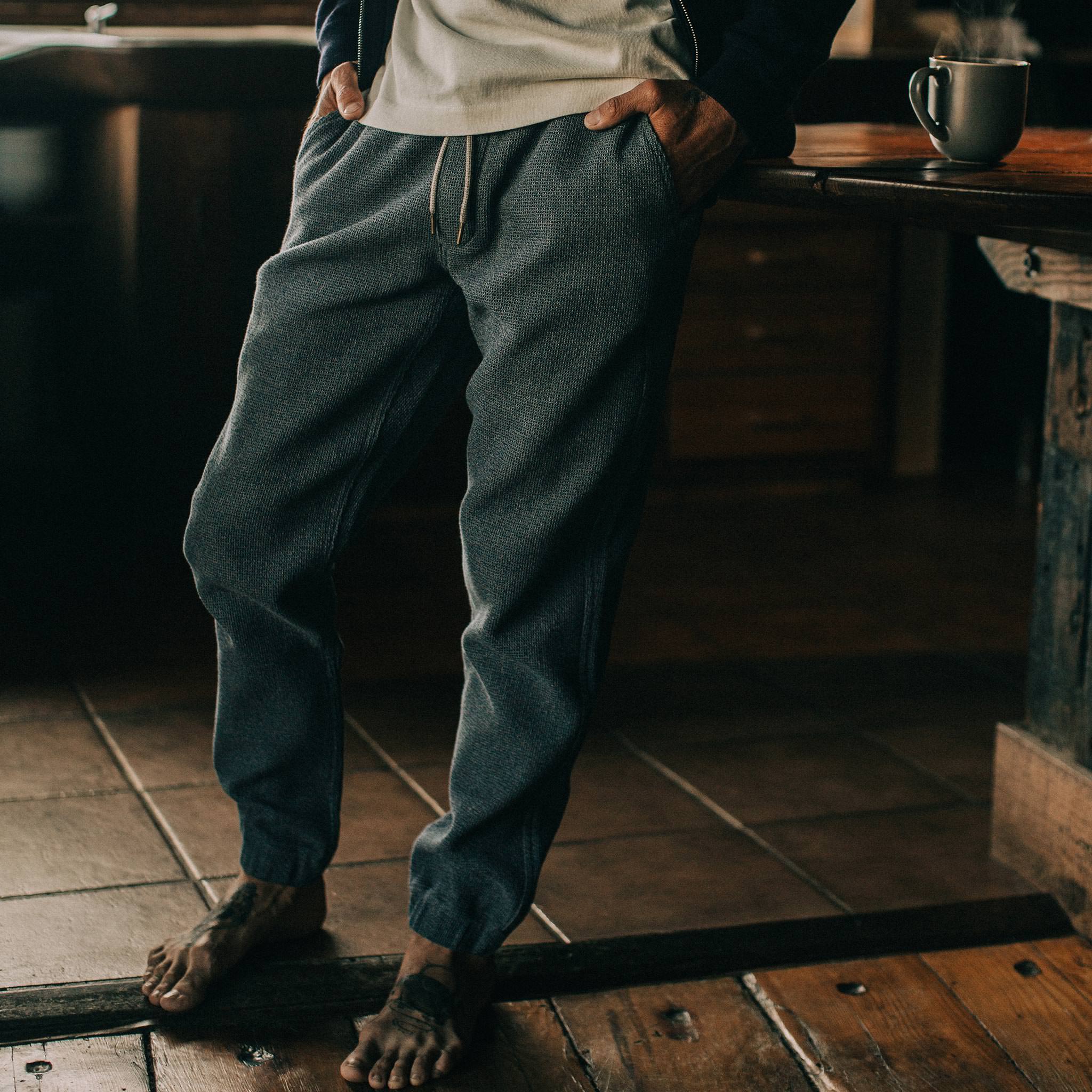 The Apres Pant in Charcoal Waffle