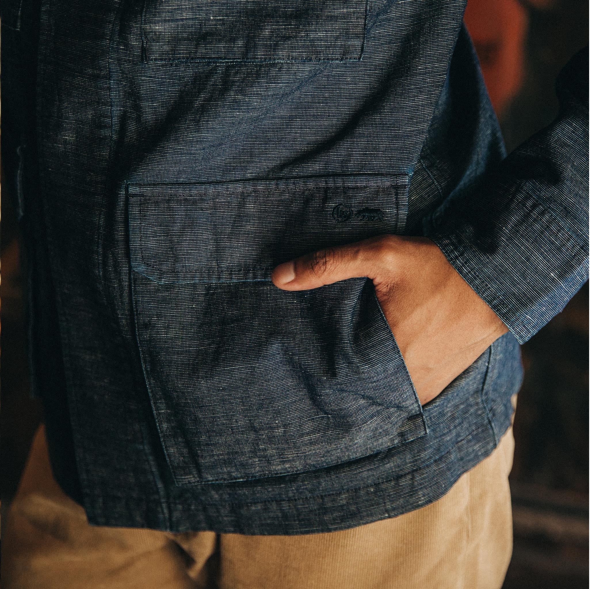 The BDU Shirt Jacket in Indigo Slub