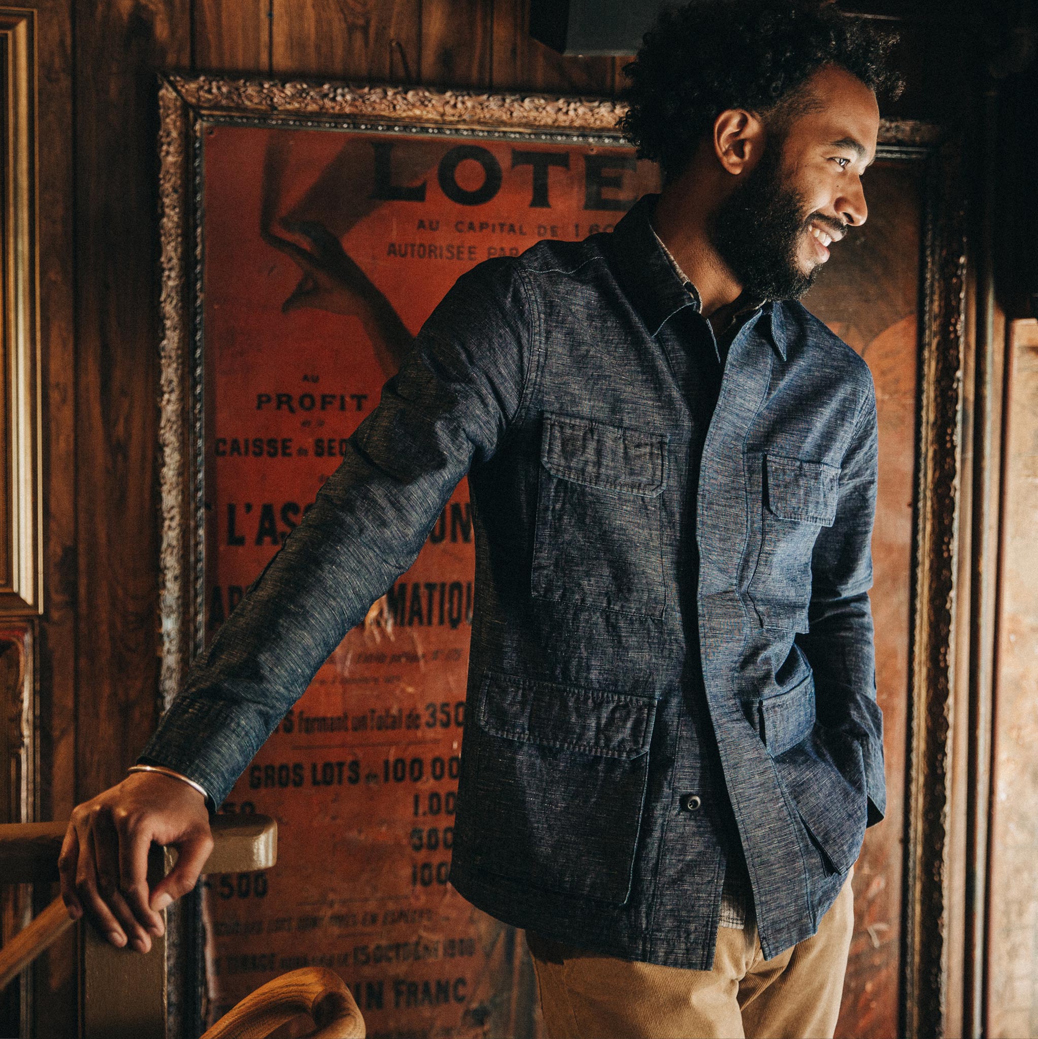 The BDU Shirt Jacket in Indigo Slub